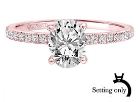 Sybil. ArtCarved Diamond Oval Setting in 14k Rose Gold